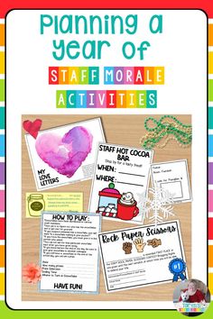 a colorful poster with the words, planning a year of state memorable activities