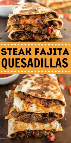 Make the perfect weeknight meal with these Steak Fajita QuesadillasThey are loaded with flavor and made with simple ingredients. Italian Meats, Fast Dinner Recipes, Mexican Food Recipes Easy, Beef Recipes Easy, Food Recepie, Beef Recipes For Dinner