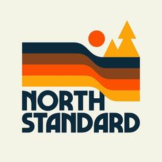 the north standard logo is shown in orange, blue and yellow colors with mountains on top