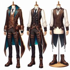 Fantasy Librarian Outfit Male, Steampunk Outfit Drawing Male, Fantasy Outfits Art Male, Wizard Outfit Ideas, Artificer Cosplay, Fantasy Male Outfit Design, Dnd Clothes Reference, Sorcerer Outfit Male, Fantasy Adventurer Outfit Male