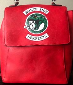 Riverdale southside serpents red backpack medium size Cheryl bag from the Archie tv show Riverdale Southside Serpents, Southside Serpents, Red Backpack, Red Bag, Riverdale, Medium Size, Bag Lady, Backpacks, Purses And Bags