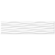 a white wall panel with wavy lines on the top and bottom, against a white background