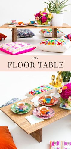 this diy floor table is so easy to make