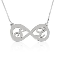 Our sterling silver personalized infinity necklace is available in your choice of rose gold and 24K gold, personalized with any two letters you choose. Buy Now! Infinity Necklace With Names, Initial Jewelry Necklace, St Michael Pendant, Initial Disc Necklace, Diamond Initial Necklace, Handmade Gold Jewellery, Gold Jewelry Stores, Jewelry Catalog, Initial Necklace Gold