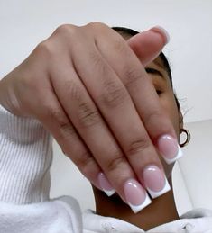 French Tips Nails On Black Women, Pink Short Nails Black Women, Short Nails Ideas Acrylic, French Tip Short Acrylic Nails, Rich Black Women Lifestyle, Late Night Vibes Aesthetic, Vibes Aesthetic Night, Random Aesthetic Pics, Black Girlfriend Goals