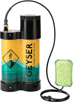 Geyser System Portable Shower & Cleaning Kit with Optional Electric Heater for Camping Showers Outdoor, Shower Cleaning, Camping Materials, Bus House, Portable Shower, Road Warrior, Van Ideas, Scrub Sponge, Deep Cycle Battery