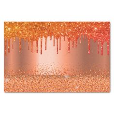 an orange and gold glitter business card