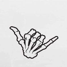 a black and white drawing of a hand holding something in it's left hand