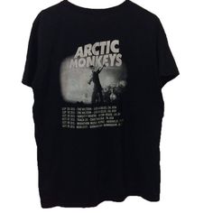 Get your product: Arctic Monkeys Tour Merch  Band T Shirt 1. PRODUCT INFORMATION:  Proudly printed in America 5.3 oz, unisex fit Heavy cotton, classic midweight fabric Material: 100% cotton | Dark Gray: 50% cotton:50% polyester | Light Gray: 90% cotton:10% polyester Double-needle stitched neckline, bottom hem, and sleeves Quarter-turned to eliminate center crease 7/8 inch collar Tear-away label Machine-wash safe Copyrighted artwork 2. SIZE CHART: 3. RETURN: We will gladly issue you a replacement Arctic Monkeys Tour, Arctic Monkeys Concert, Merch Shirt, Monkey Shirt, Tour Merch, Band Shirts, Indie Rock, Arctic Monkeys, Dream Clothes