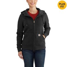 Women's Relaxed Fit Midweight Full-Zip Sweatshirt | Joanie's Favorite Gear | Carhartt Carhartt Sweatshirts, Solid Hoodie, Dickies Women, Carhartt Womens, Steel Toe Work Boots, Carhartt Women, Workout Sweatshirt, Zip Sweatshirt, Full Zip Hoodie