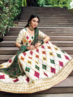 Buy exotic white silk embroidered lehenga choli for celebrating upcoming festival celebration. Shop this superior lehenga choli which comes with Gajji Silk blouse and Gajji Silk dupatta. Luxury Cotton Silk Choli For Wedding, Luxury Cotton Silk Choli With Zari Weaving, Cheap Art Silk Choli For Festivals, Luxury Zari Weaving Cotton Silk Choli, White Silk Lehenga, White Lehenga Choli, Bridesmaid Lehenga, Silk Lehenga Choli, White Lehenga