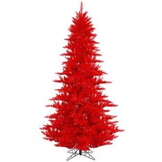 a red christmas tree on a white background