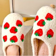 Brand New! Warm And Comfy Slippers. Please Allow 5-7 Days To Ship. Cute White Synthetic Slippers, White Round Toe Slippers For Spring, Trendy White Indoor Slippers, Red Casual Synthetic Slippers, Comfortable Red Slippers For Spring, White Indoor Slippers For Spring, Casual Red Slippers With Closed Toe, Red Closed Toe Casual Slippers, Red Casual Closed Toe Slippers