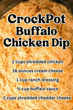 the recipe for crockpot buffalo chicken dip