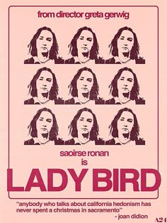 the movie poster for lady bird starring actors from director graham gerstigg and john gr