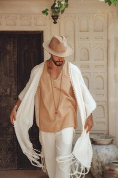 Boho Shirt for Men Raw Cotton Handmade Mens Bohemian - Etsy White Boho Men Outfit, Men's Bohemian Fashion, Boho Outfits Men Bohemian, Bohemian Men Outfit, Bohemian Attire For Men, Boho Chic Man, Boho Outfit Men, Boho Mens Fashion, Bohemian Outfits For Men