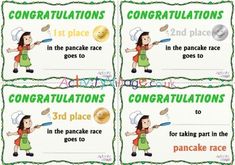 four certificates with instructions on how to use them for cooking and baking lessons,