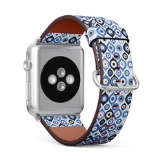 Decorate your iwatch band with our fun amazing custom design. Our straps are everything you need to show your personal style and you can use it for outside. Suitable for Apple Watch Series 1, 2, 3, 4, 5, 6, 7, 8 and SE devices. They will make your watch your must-have accessory and get many compliment. Available for 38/ 40 / 41 mm (SMALL) and  42 / 44 / 45 / 49 mm models. (LARGE) in the drop down menu. NOTE: Apple Watch is NOT included. Evil Eye Print, Turkish Evil Eye, Bracelet Apple Watch, Wrist Bracelet, Eye Print, 38mm Apple Watch Band, Apple Watch Series 1, Leather Watch Strap, Apple Watch Band