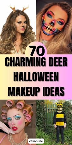 Deer Halloween Makeup, Cat Halloween Makeup, Halloween Makeup Clown, Clown Halloween Costumes, Skeleton Halloween Costume, Cute Halloween Makeup, Halloween Makeup Pretty, Pretty Halloween, Halloween Makeup Scary