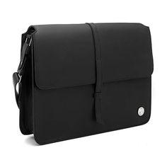 a black laptop bag on white background with clippings to the front and side