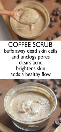 Coffee scrub for acne Oatmeal Flour, Milk Face, Coffee And Milk, Facial Scrub, Coffee Scrub, Clear Acne, Unclog Pores, Cup Coffee