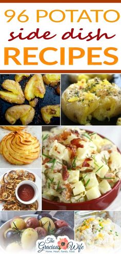 potato side dish recipe collage with text overlay