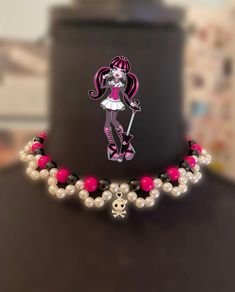 Hand made necklaces inspired by monster high characters ☠️🦇💕 Edgy Adjustable Pink Jewelry, Adjustable Edgy Pink Jewelry, Emo Halloween Party Necklaces, Punk Handmade Necklaces For Alternative Fashion, Handmade Punk Necklaces For Alternative Fashion, Punk Handmade Necklace For Alternative Fashion, Adjustable Harajuku Choker As Gift, Handmade Choker Necklace For Alternative Fashion, Adjustable Harajuku Style Choker As Gift