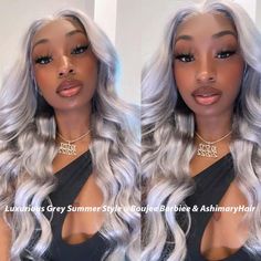 Product Details: Wig Type Lace Frontal or Closure Wig Material 100% Human Hair, Last for 1+ years Texture Body Wave Density 150% or 180% or 250% Color Grey Lace Transparent HD Lace Cap Size Standard Medium Size (S or L size custom pls contact customer service) Features Pre-plukced Hairline Handling Time Ship within 24 hours after payment Delivery Time 3-5 Business Days Free Shipping Return Policy Free Return within 30 Days Product Features: Pre-Plucked Natural Hairline Detectable Elastic Band to Grey Hair Lace Wig, Grey Frontal Wig, Icy Grey Wig, Grey Lacefront Wig, Sliver Gray Lace Wig, Full Lace Frontal, Long Human Hair Wigs, Grey Wig, Blonde Lace Front Wigs