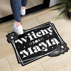 🧙‍♀️ Transform your entrance with our enchanting Witchy Door Mat, perfect for adding a mystical touch to any occasion. Whether you're celebrating the spooky season or embracing the esoteric every day, our mats are designed to captivate and charm. Our Wicca Door Mat and Pagan Door Mat are crafted with a durable, heat-resistant non-woven fabric top and a neoprene rubber nonslip backing, making them ideal for both indoor and outdoor use. They effectively dry wet feet, grab dirt, dust, and grime, keeping your floors pristine and dry. 🌙 Embrace the night with our Moon Phases Door Mat, or delight in the mysterious allure of our Black Cat Door Mat. Each design brings a unique element of the supernatural to your doorstep. For those who love the enigmatic world of birds, our Raven Door Mat and Cr Witchy Door, Moon Phase Decor, Moon Home Decor, Moon Door, Flag Bag, Celestial Decor, Mystical Moon, Shoe Wall, Crystal Moon