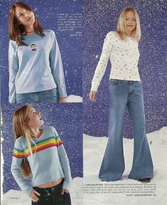 90s Early 2000s Fashion, 90s Teen, 90s Girl, Rainbow Sweater, 90's Fashion