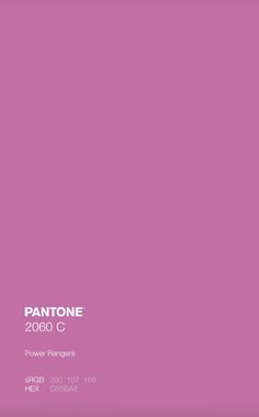 pantone's 2000 - c power rangers catalog is shown in this purple background