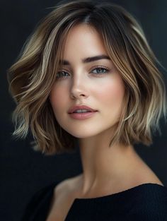 Enhance Your Style with Short Hair Balayage: Trendy, Low-Maintenance Ideas Highlights Brown Hair Short, Curly Pixie Haircuts, Womens Haircuts Medium, Oval Face Haircuts, Rainbow Hair Color, Short Hair Bun, Subtle Highlights, Low Maintenance Hair