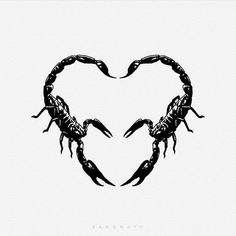 two scorpions in the shape of a heart