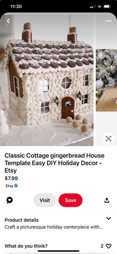 Gingerbread House Template, House Template, Classic Cottage, Holiday Centerpieces, Diy Holiday Decor, Diy Holiday, Gingerbread House, Gingerbread, Easy Diy