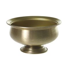 a metal bowl on a white background