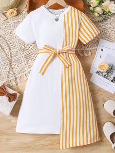 Stretch Fabric Dress Designs, Short Dresses Casual Classy, Dresses Trendy Casual, Girls Dress Design, Modest Casual Outfits, Shein Kids, Chic Dress Classy, Kids Dress Wear