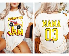 This Custom Monster Truck Jam Birthday Party T-Shirt is Perfect for the whole Family.  Front and Back Print are included so you can customize for Mom, Dad, Brother, Sister, Grandparents. Aunts and Uncles and even friends and cousins.  For More Monster Truck Theme Shirts : https://www.etsy.com/shop/CommonCode?ref=seller-platform-mcnav&section_id=38614408 For Express Production Last Minute Adult Sized Shirts:  https://www.etsy.com/shop/CommonCode?ref=seller-platform-mcnav&section_id=47570158 S H I R T / D E T A I L S SUPER SOFT T-SHIRTS Our Adult Unisex Short sleeved Shirts are Made Unisex Sizing- Bella Canvas 3001 Heather Colors- Cotton/Poly blend Solid Colors - 100% combed and ring-spun cotton Please note: Youth Shirts, Toddler and Baby bodysuits- we use brand mainly Bella Canvas (for todd Monster Truck Jam, Monster Truck Theme, Birthday Boy Shirt, Truck Theme, Family Birthday Shirts, Pit Crew, Birthday Boy Shirts, Family Birthday, Boy Shirt