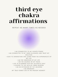 Different Chakra Affirmations, 3rd Eye Chakra Affirmations, You Are Your Home, Third Eye Affirmations, Third Eye Practice, Spirituality Vision Board, Blanket Affirmations, Third Eye Chakra Affirmation, Crown Chakra Affirmation