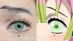 Mitsuri Eye Makeup, Mitsuri Kanroji Cosplay Makeup, Mitsuri Makeup Look, Mitsuri Cosplay Makeup, Mitsuri Kanroji Makeup, Mitsuri Makeup, Mackup Tutorial, Mitsuri Cosplay, Cosplay Makeup Tutorial