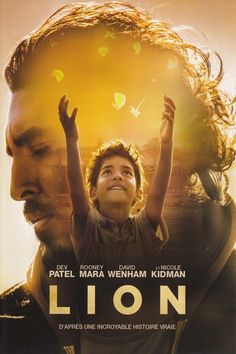 the movie lion features a child holding his hands up in front of an adult's head