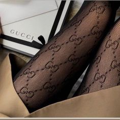 Brand New With Tags Gucci Stockings Outfit, Black Gucci Tights, Gucci Tights Outfit, Gucci Stocking, Gucci Tights, Metallic Socks, Designer Tights, Sheer Black Tights, Church Fits