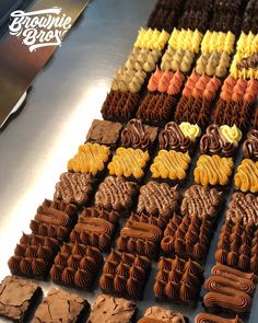 many different types of chocolates are on display