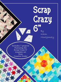 the book cover for scrap crazy 6 includes 7 projects