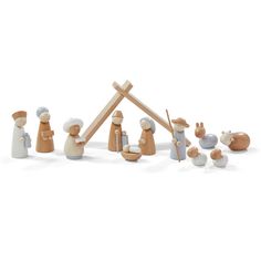 a nativity scene with figurines in the form of people