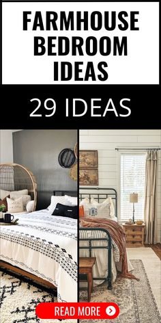 the farmhouse bedroom ideas are great for small spaces