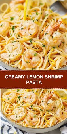 creamy lemon shrimp pasta is an easy and delicious dinner that's ready in less than 30 minutes