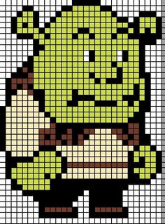 an image of a pixellated character in the form of a cross - stitch pattern