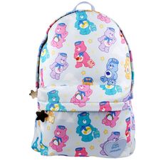 Care Bear X Cakeworthy Airline Backpack & Passport Holder & Cosmetic Bag Bundle New With Tags Light Blue Background Gold Hardware Adjustable Shoulder Strap Front Pocket Top Handle Gold Zipper Detail Care Bears X Cakeworthy Licensed Product Any Questions Ask Below Fast Shipping Ty Kawaii White Backpack For Everyday Use, White Kawaii Backpack For Everyday Use, Cute White Satchel Backpack, Kawaii Blue Bags For Travel, Kawaii Blue Travel Bag, Cute Everyday White Backpack, Cute White Everyday Backpack, Cute White Shoulder Backpack, Cute White Standard Backpack