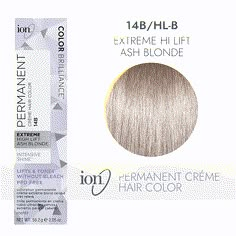 ion Color Brilliance Permanent Creme Hair Color utilizes pure ionic micro pigments for deeper, more intense color. Ion 14B Extreme High Lift Ash Blonde Permanent Creme Hair Color | Blonde | 2.05 oz. | Sally Beauty Ion Hair Color Chart, Blonde Box Dye, Ion Hair Colors, Beige Blonde Hair Color, Ash Blonde Hair Balayage, Ion Color Brilliance, How To Dye Hair At Home, Grey Hair Coverage, Icy Blonde Hair