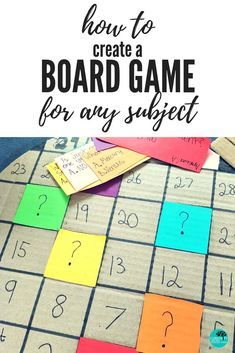 a board game with the words how to create a board game for any subject on it